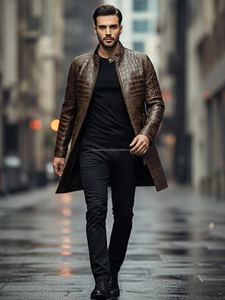 Chaqueta Bomber de Cuero Vacuno y Lona para Hombre, Diseño Moderno, Personalizable, Impermeable y Cortavientos - Product Image 4