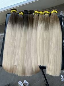 Vente en gros Cheveux vietnamiens doublement étirés, doux et soyeux, à cuticule alignée, cheveux humains vierges en vrac, trame de génie - Product Image 4