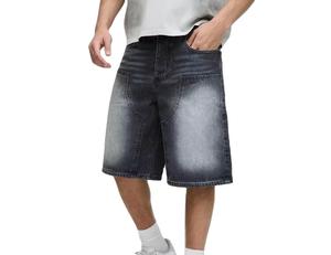 Shorts en jean écologiques pour hommes, style baggy, mode estivale, 100% coton biologique, style urbain, fournisseur OEM ODM - Product Image 4