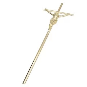 Croix murale minimaliste en bois, design géométrique, décoration intérieure pour salon, finition durable, pour usage en église, crucifix - Product Image 3