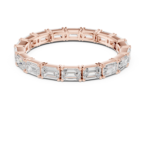 Anillos de Compromiso de Lujo Aries Jewel, 1.80CT Total, Corte Esmeralda, Diamante Cultivado en Laboratorio, Banda de Eternidad Completa, Oro de 14K - Product Image 1