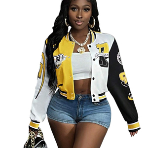 เสื้อแจ็คเก็ตเบสบอลแบบ Varsity สำหรับฤดูหนาว พร้อมปลอกแขนหนังพิมพ์ลายตามสั่ง จากซัพพลายเออร์คุณภาพดี ราคาขายส่ง ดีไซน์โดดเด่นสำหรับนักศึกษา - Product Image 1