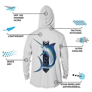 Chemise de pêche en polyester à séchage rapide UPF50+, respirante, protection UV, vêtements de performance pour l'extérieur - Product Image 2