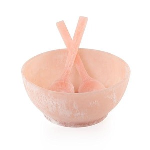Juego de Tazones para Ensalada de Resina Verde, Tazón para Servir con Diseño Ondulado Hecho a Mano con Cuchara, para Vajilla de Mesa en Fiestas en Casa - Product Image 3