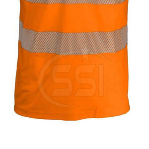 เสื้อโปโลนิรภัยสำหรับงานอุตสาหกรรม ANSI Class 2 กันน้ำ สะท้อนแสงมองเห็นได้ชัดเจน คอปกโปโลแบบคลาสสิก  รับสกรีนโลโก้สำหรับไซต์งาน - Product Image 6