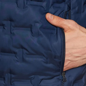 Manufacturer Custom Men's <b>Winter</b> Casual Shiny <b>Quilted</b> Puffer Jacket Windbreaker Padded Stand Collar Zipper Closure Quick Dry - Product Image 3