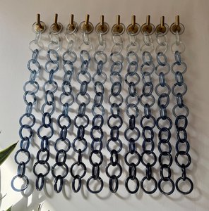 Colgante de Pared Redondo de Resina Estilo Boho Hecho a Mano - Cortina de Eslabones Acrílicos Coloridos |   Separador de ambientes de eslabones de cadena - Product Image 1