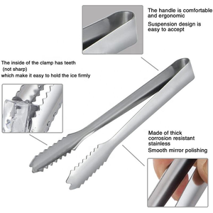 Pinzas para servir hielo de acero inoxidable con pulido espejo suave, pinzas mini doradas de acero inoxidable para azúcar y hielo - Product Image 5