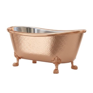 Baignoire autoportante en cuivre martelé artisanal, finition antique polie, pour hôtel et décoration de salle de bain à domicile - Product Image 1