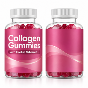 Gummies de collagène à marque privée OEM avec biotine et vitamine C, 60 unités, complément alimentaire, formule personnalisée, logo personnalisé - Product Image 1