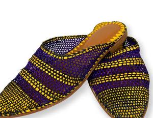 รองเท้าราฟเฟียสำหรับงานแต่งงานสำหรับผู้หญิง, รองเท้าโลฟเฟอร์ราฟเฟียทำมือสไตล์โมร็อกโก, รองเท้าคุณภาพพรีเมียมจากช่างฝีมือ - Product Image 2