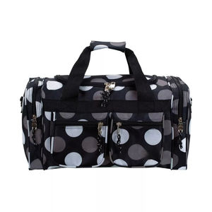 Top Trending Unisex Polka Dot Duffel <b>Bag</b> Polyester 20-<b>30L</b> Capacity Casual Gym Travel <b>Bag</b> Zipper Closure Soft Handle Durable - Product Image 1