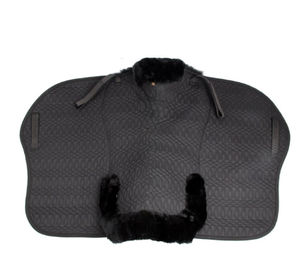 Premium Sheepskin Horse Saddle Pad Set with Matching Ear Bonnet | Hexagon Quilted <b>Equestrian</b> Saddle Cloth | Horse Riding - Product Image 4
