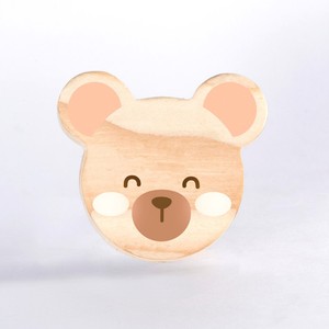 Tiradores de Madera de Pino Decorativos y Duraderos para Cajones de Niños, Tiradores de Armario con Forma de Osito de Peluche, Venta al Por Mayor - Product Image 1