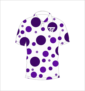 <b>White</b> Purple Dot Pattern Men's Casual <b>Polo</b> Shirt Breathable Short Sleeve Turn-down Collar Summer Sport Wear - Product Image 4