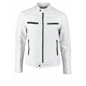 Veste en cuir véritable élégante pour homme, coupe-vent avec fermeture éclair, prix d'usine, accessoire de mode d'hiver - Product Image 2