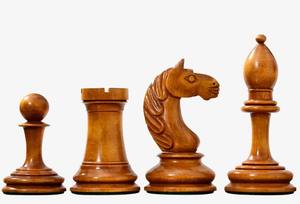 Jeu d'échecs de style Botvinnik Premium 1933, pièces de 3,8 pouces en ébène lesté et bois de buis antique, au meilleur prix - Product Image 5