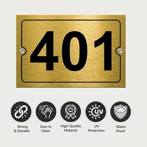 Plaque de numéro de maison/porte moderne en acier inoxydable de haute qualité 6x3 pouces |   Plaque signalétique en acier de 1 mm d'épaisseur |   Panneau d'adresse personnalisé pour la maison - Product Image 2