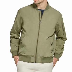 Wholesale Men's Low-<b>Weight</b> Canvas Waterproof Windproof Bomber Jacket Custom Logo <b>Stand</b> Collar <b>for</b> Winter Formal Style - Product Image 1