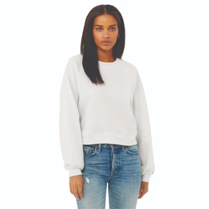 Sweat-shirt blanc tendance pour femme, col rond, manches longues, en coton tricoté, couleur unie, décontracté, pour l'automne, fournisseur OEM - Product Image 1
