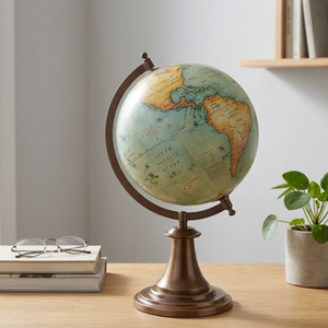 Globo Terráqueo Decorativo de Escritorio |   Soporte de Hierro con Globo de Plástico |   Globo Terráqueo Educativo para Decoración de Oficina y Mesa de Estudio - Product Image 2