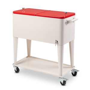 80Qt Red and White Cooler Box with Square Foot Tube & Drain Pipe Freezer Incubator with Essential Features - Product Image 4
