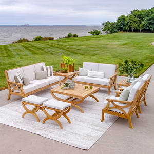 Mesa de Centro Moderna Minimalista Ecológica y Duradera Hecha a Mano en Madera de Teca para Terraza de Hotel o Villa Contemporánea - Product Image 2