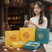 Boîte personnalisée avec impression sur mesure pour la fête de la mi-automne, boîte cadeau pour gâteaux de lune avec fermeture magnétique et finition de luxe