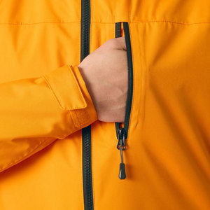 Chaqueta Impermeable con Capucha para Hombre, Color Naranja, Corte Regular, Exterior de Poliéster, Cierre de Cremallera, Estilo Casual, para Otoño - Product Image 3