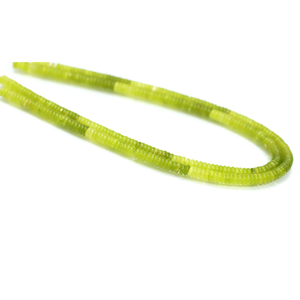 Perles plates en quartz vert lime |   Perles de quartz vertes de 15 pouces |   Perles rondes lisses |   Fournitures pour la fabrication de bijoux - Product Image 4