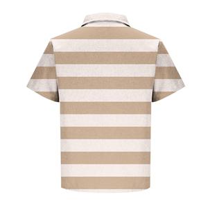 Men's Striped Short Sleeve Polo Shirt Casual Regular Fit Button <b>Down</b> Breathable Polyester Spandex Comfortable Pullover Tops - Product Image 6