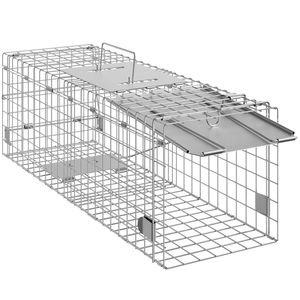 Trampa de jaula de hierro galvanizado de 24 x 8 x 8 pulgadas para animales vivos, con mango plegable, para conejos y gatos callejeros, para gatos y animales pequeños - Product Image 5