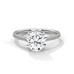 Bague en Moissanite de Qualité Supérieure avec Diamant Rond pour Femme, Bague Ajustable en Or Blanc pour Fête, Mariage, Usage Quotidien, Bijoux - Product Image 1