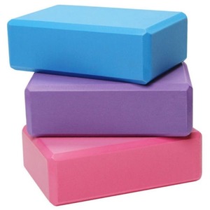 Bloques de yoga de espuma EVA de alta densidad, bloque de soporte rectangular para práctica de yoga, color rosa, morado y azul - Product Image 1