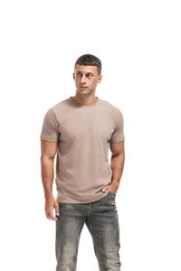เสื้อยืดผู้ชายใส่ได้ทุกวัน ผ้าคอตตอนผสม 100% คอกลม ใส่สบายสำหรับฤดูร้อน ทรงแอธเลติก แขนสั้น สีพื้น เรียบง่าย - Product Image 2