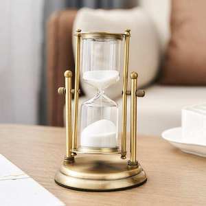 Vintage Handmade Brass Hourglass Sand Timer | Eco-Friendly Glass Sand <b>Clock</b> for Mindful Time Management Home Office Decor Gift - Product Image 6