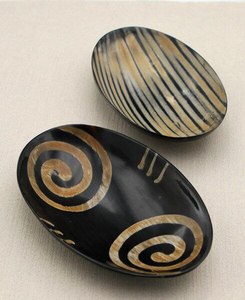 Bol de service en corne fait main, durable et léger, pour la cuisine et les réceptions, couleur naturelle, passe au lave-vaisselle - Product Image 5