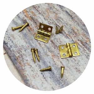 Miniature Scale 1:12 Metal Hinge & <b>Screw</b> <b>Set</b> (<b>Set</b> of 20) Furniture Toy for Dollhouse Decoration for Ages 14+ - Product Image 1