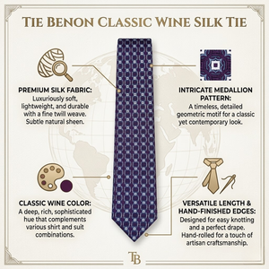 Corbata de Seda Clásica Color Vino Tinto para Hombre, Corbata Formal Premium |   Ropa de Boda de Lujo para Negocios, Diseñador de la India, Calidad de Exportación 2026 - Product Image 3