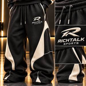 Conjunto Deportivo para Hombre con Capucha, Estampado, Bloques de Color, Algodón, Ropa de Invierno, Transpirable, Deportivo, Corte Holgado - Product Image 5