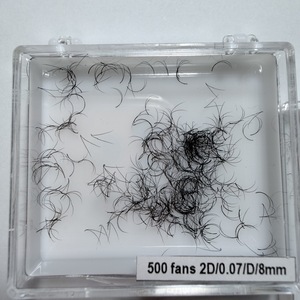 (1000 ชิ้น) 2D-40D B C CC D I J U O M L LI LJ LB LC LD ขนตาปลอมแบบพัดสำเร็จรูป งอน 6-20 มม. ทำมือ ฐานแหลม - Product Image 4