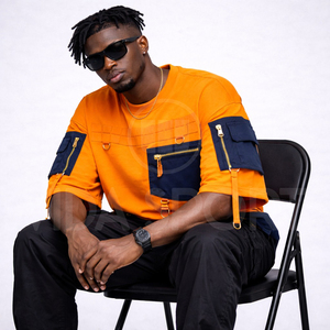 Camiseta Táctica de Moda Personalizada con Múltiples Bolsillos, Estilo Urbano, Oversize, para Hombre, Ropa Táctica OEM - Product Image 5
