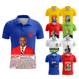 All'ingrosso stampa in poliestere 120gsm 140gsm 160gsm semplice Unisex Rwanda che pubblicizzano magliette Polo da campagna elettorale politica - Product Image 1