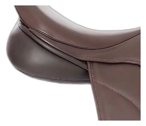 Silla de Doma Inglesa de Cuero Marrón con Armazón de Madera Tamaño Completo - Product Image 5