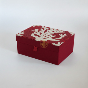 กล่องเครื่องประดับลูกปัดลายดอกไม้ทำมือ NOORIMS AKBAR HANDICRAFTS กล่องเก็บของตกแต่งพรีเมียม กล่องของขวัญ ออกแบบตามสั่ง ขายส่ง - Product Image 1