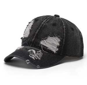 Unisex Distressed <b>Baseball</b> <b>Cap</b> Adjustable Breathable 100% Cotton Sporty Outdoor Street Style Casual Spring Summer - Product Image 1