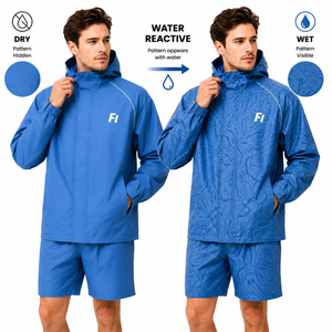 Water Activated Pattern Reveal Windbreaker Suit Wholesale Quick Dry Breathable 2 Piece Sets Waterproof Windbreaker men's jackets - Product Image 1