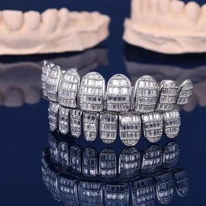 <b>Diamond</b> Grillz for <b>Teeth</b> Hip Hop Iced Out <b>Tooth</b> Jewelry Unisex Men Women Statement Dental Accessory Wholesale Manufacturer - Product Image 1