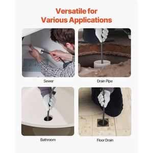 Macchina per la pulizia di scarichi da 50 FT x 1/2 pollice con alimentazione automatica, spirale per fognature con 4 frese ad attivazione pneumatica per tubi da 1 a 4 pollici, interruttore a pedale - Product Image 3