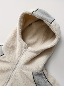 Men's Black <b>Fleece</b> <b>Jacket</b> Hooded Zipper Closure Windproof Casual Winter Outerwear Regular Fit Sherpa <b>Lining</b> Reversible - Product Image 3